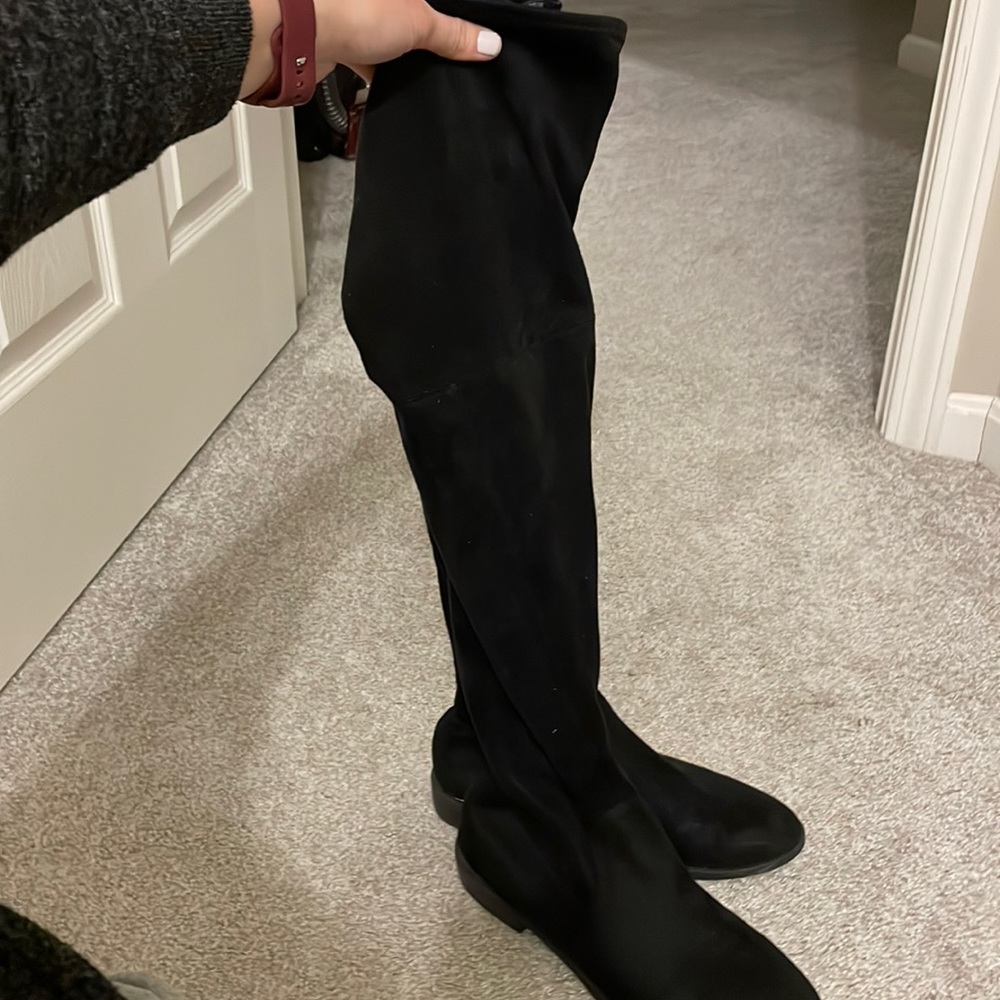 Black Suede Over the Knee Boots
